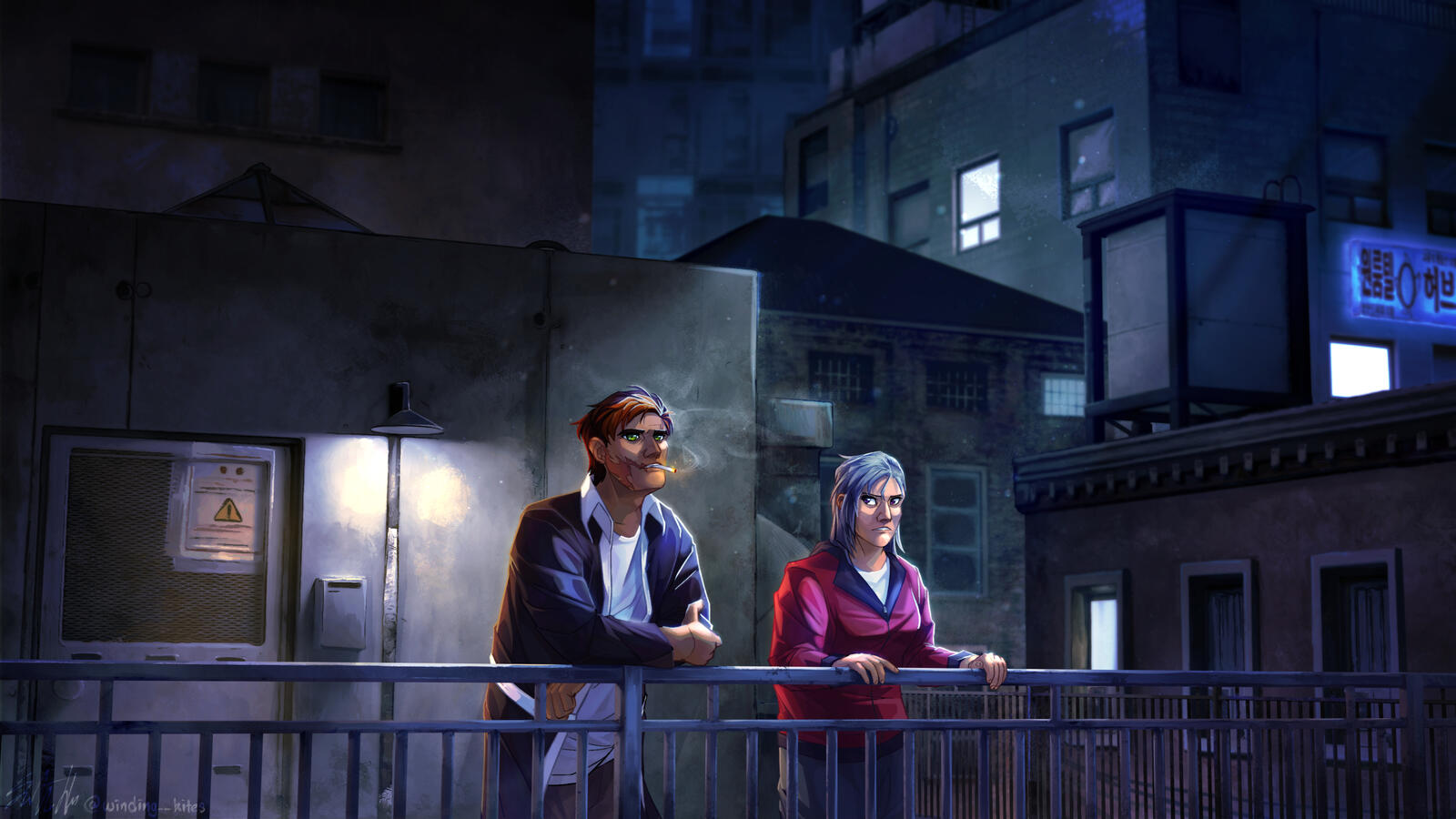 Illustration for an original story of a moment between a mentor and his student, part of my senior thesis