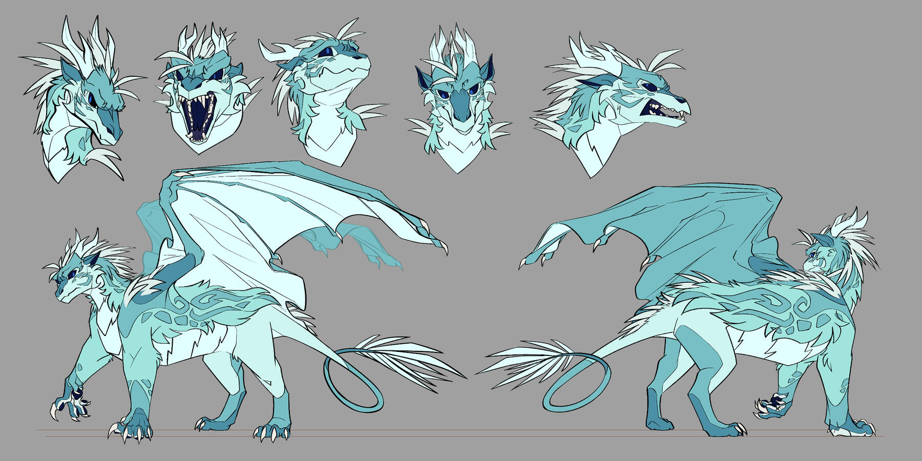 A redesign of the IceWing tribe from book series 'Wings of Fire', featuring the character Winter.