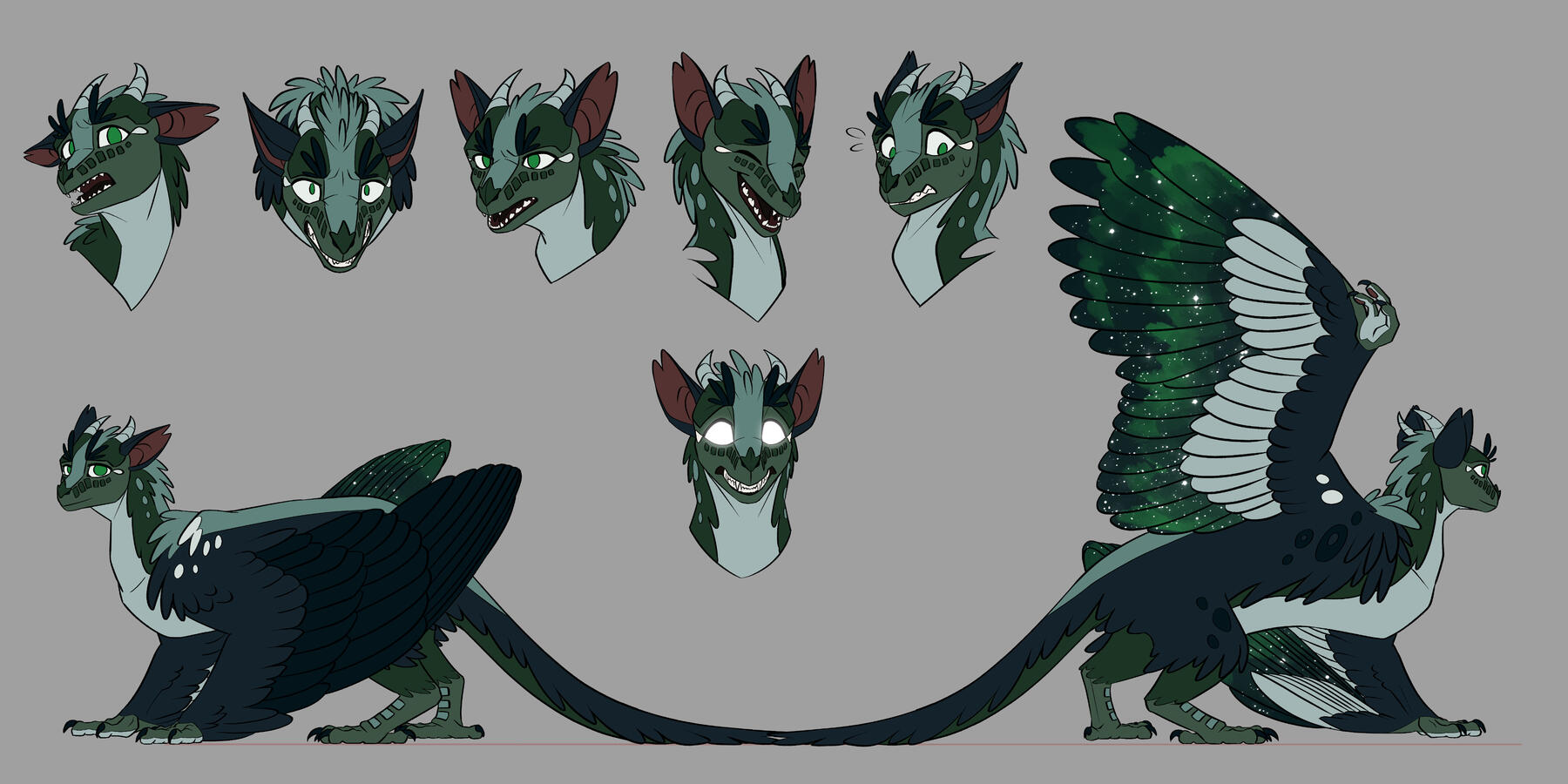 A redesign of the NightWing tribe from book series 'Wings of Fire', featuring the character Moonwatcher