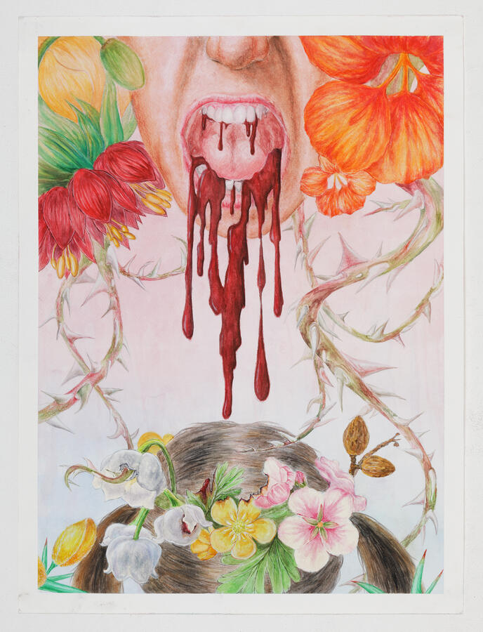 Watercolor and watercolor color pencil