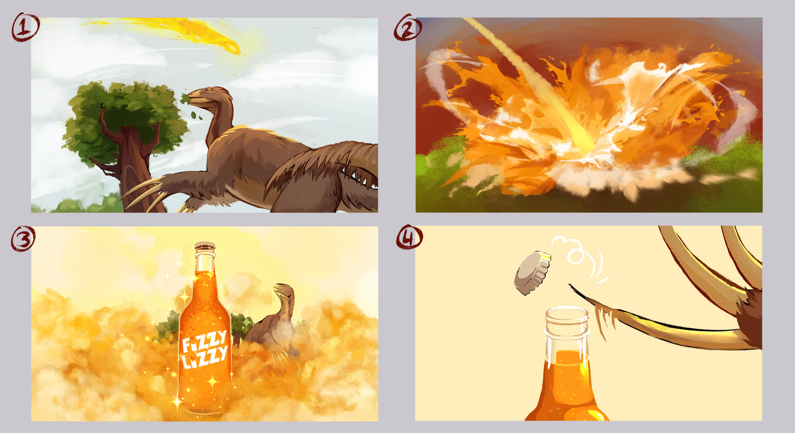 Beat boards done for class based on a commercial script.
